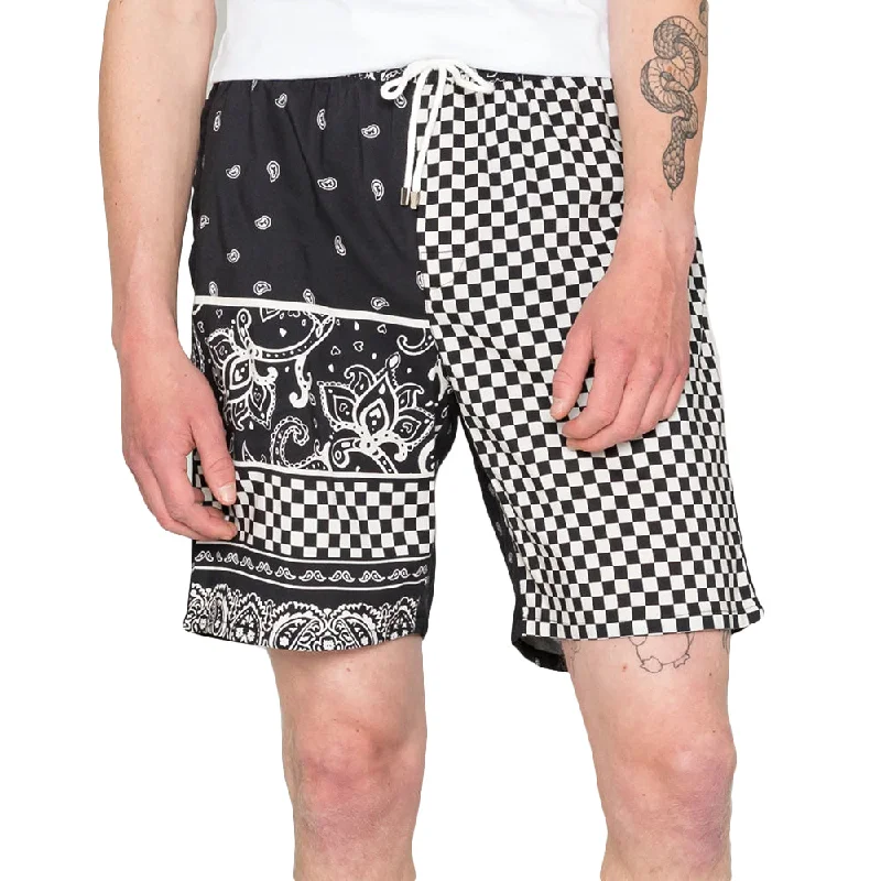 Men's Checkered Short,Black/White