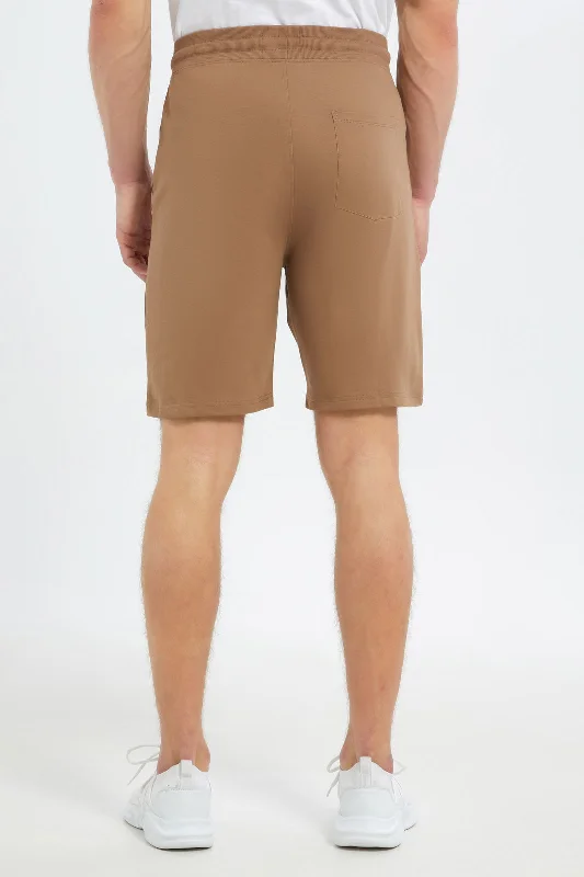 Men Brown Sweat Short