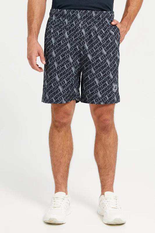 Men Charcoal Printed Active Short