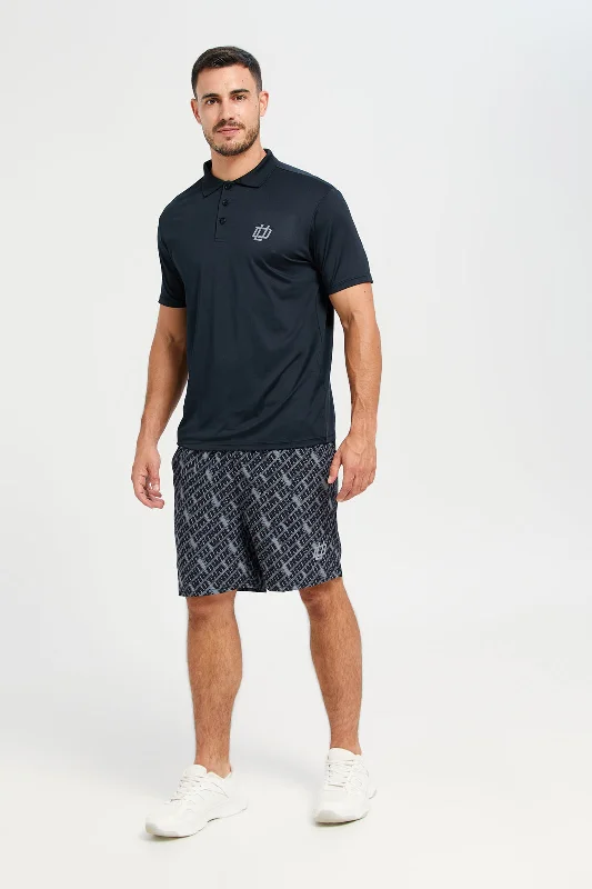 Men Charcoal Printed Active Short