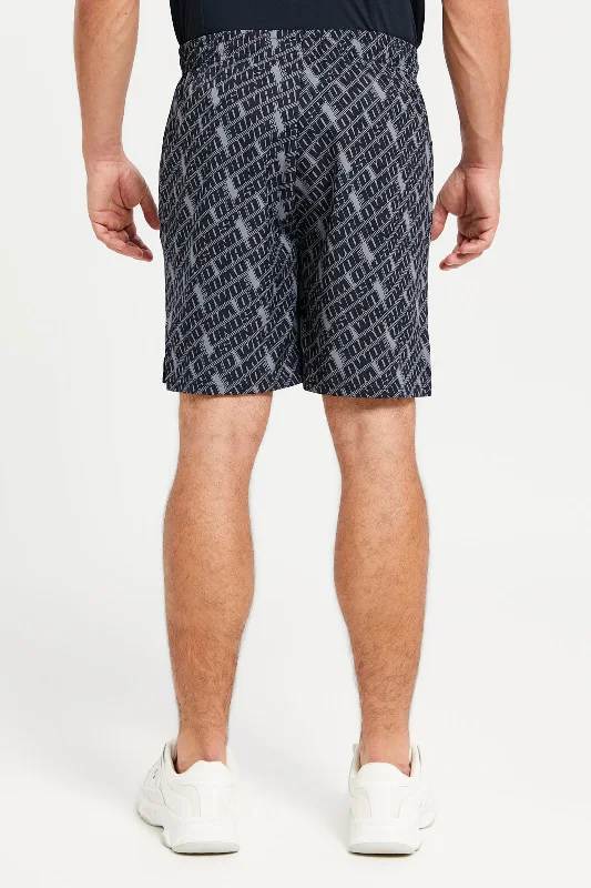 Men Charcoal Printed Active Short