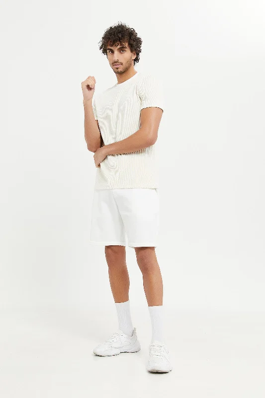 Men White Pull-On Shorts