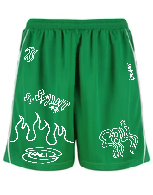 Doodle Mesh Shorts - Green