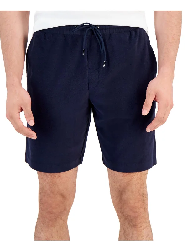 Mens Terry Cloth Above Knee Flat Front