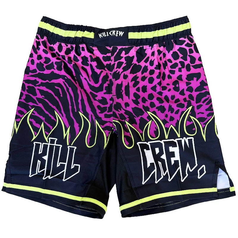 BSEM FIGHT SHORTS (RELAXED CUT) - PURPLE / GREEN