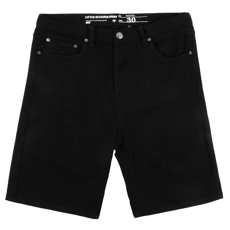 TRUE STRAIGHT JEAN SHORTS - TRIPLE BLACK