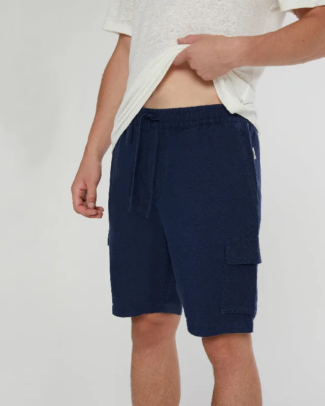 Onia Air Linen Pull-on Cargo Short